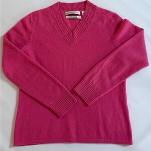 Pursuits Ltd Sweater Cashmere 2-ply cashmere v- neck pink size medium